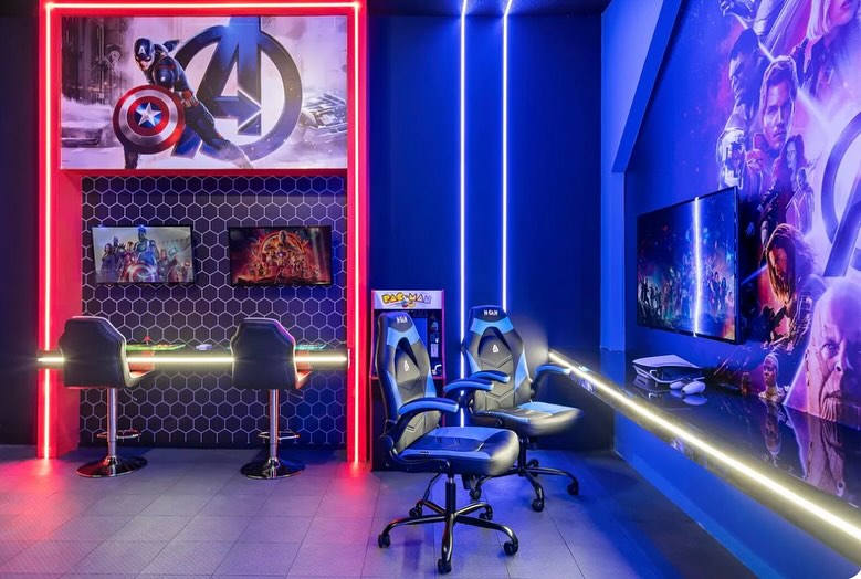 An avenger room decorated